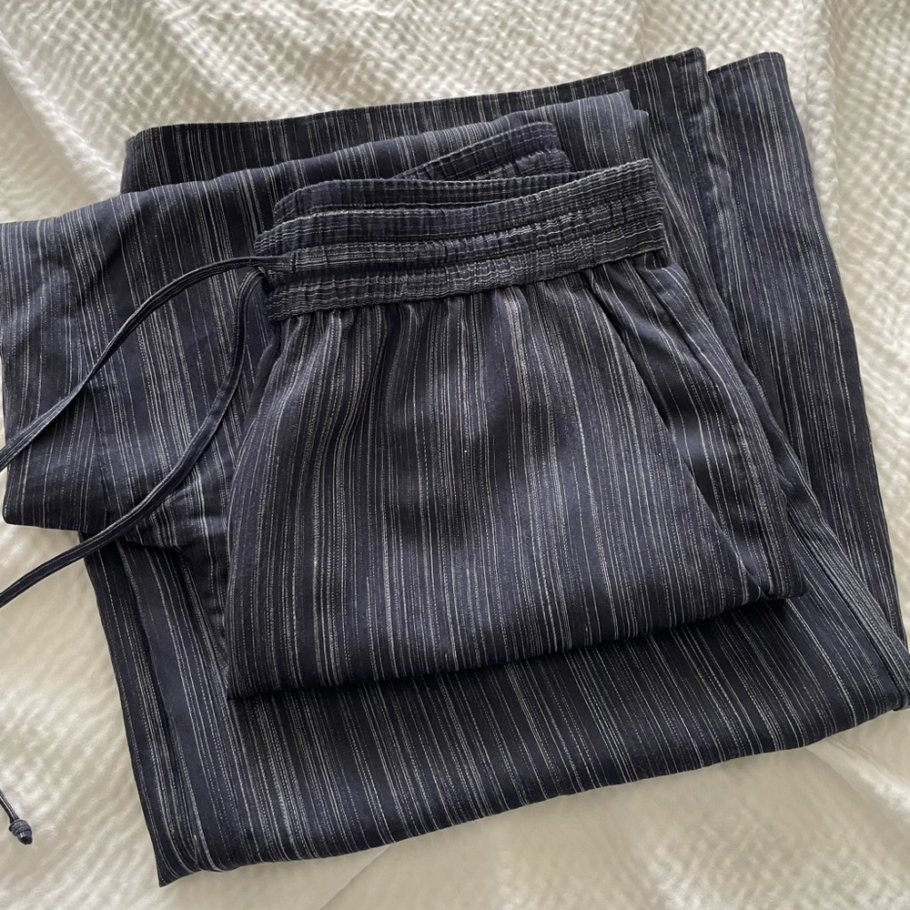 Kobi Halperin Navy Striped Wide Leg Pants